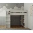 Cubby House Bunk Bed With Open Under Shelves and front ladder